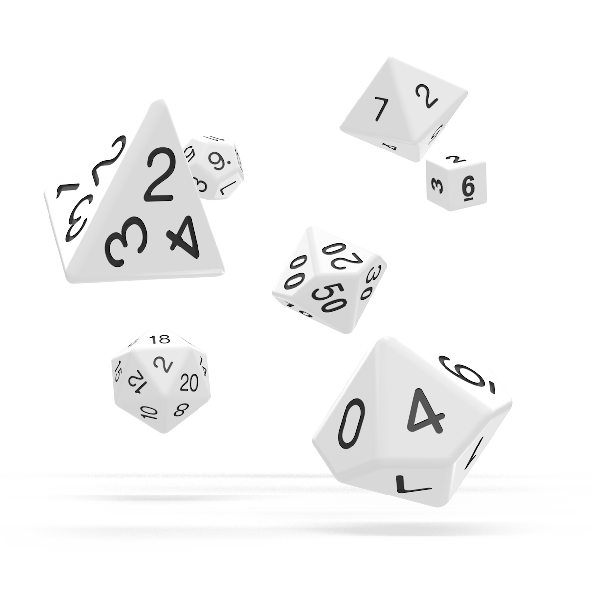 oakie doakie DICE RPG Set Solid: White (7) - Image 2