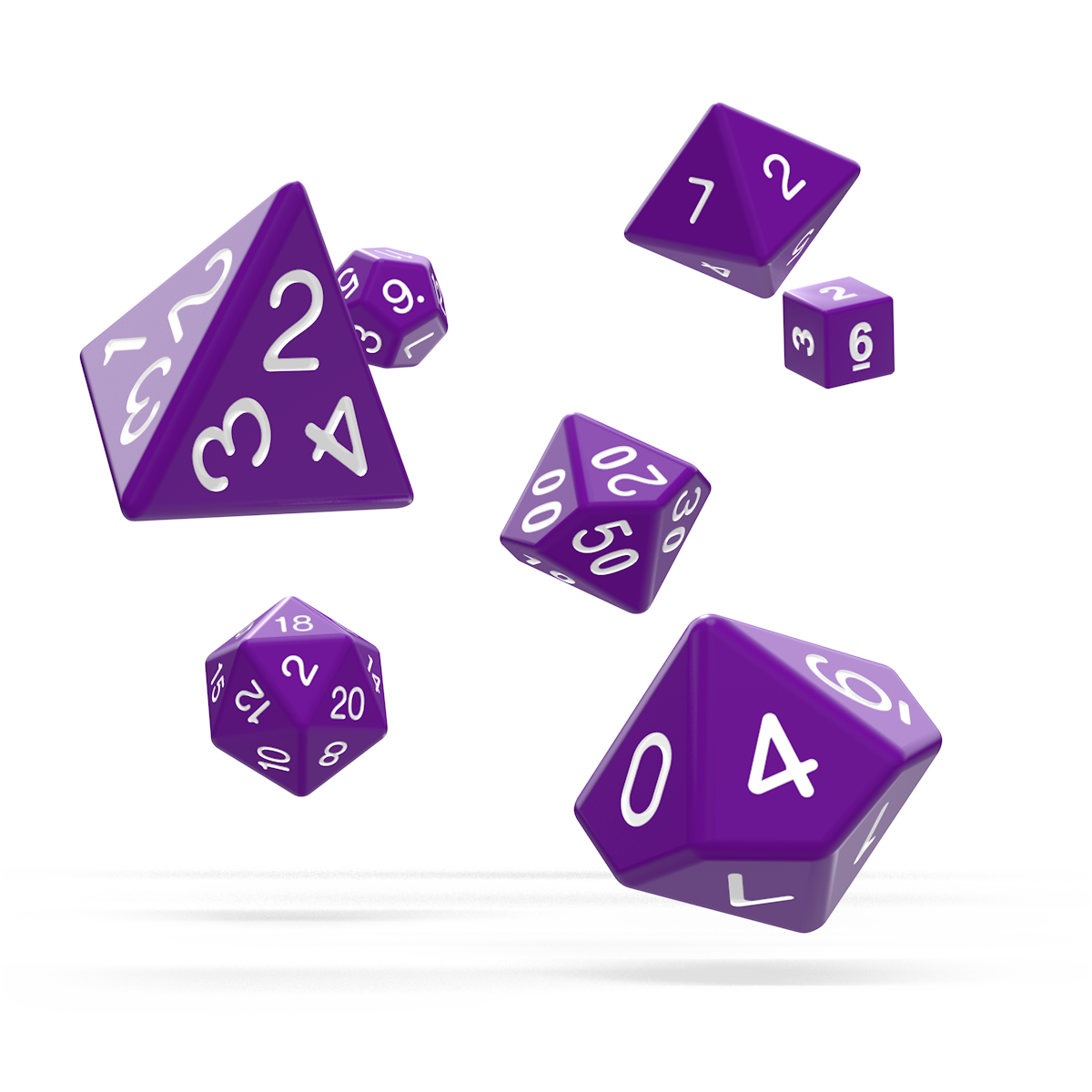 oakie doakie DICE RPG Set Solid: Purple (7) - Image 2