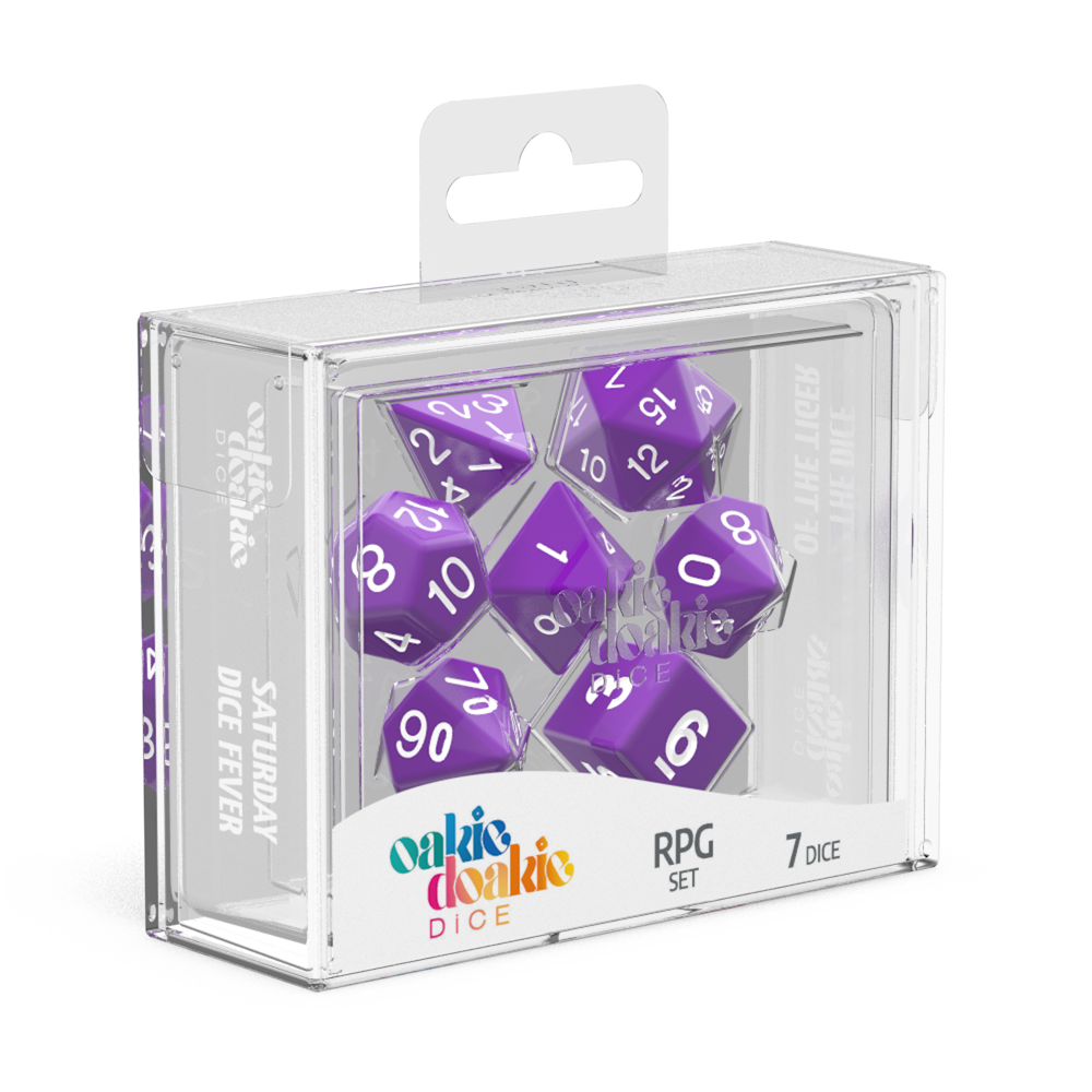 oakie doakie DICE RPG Set Solid: Purple (7)